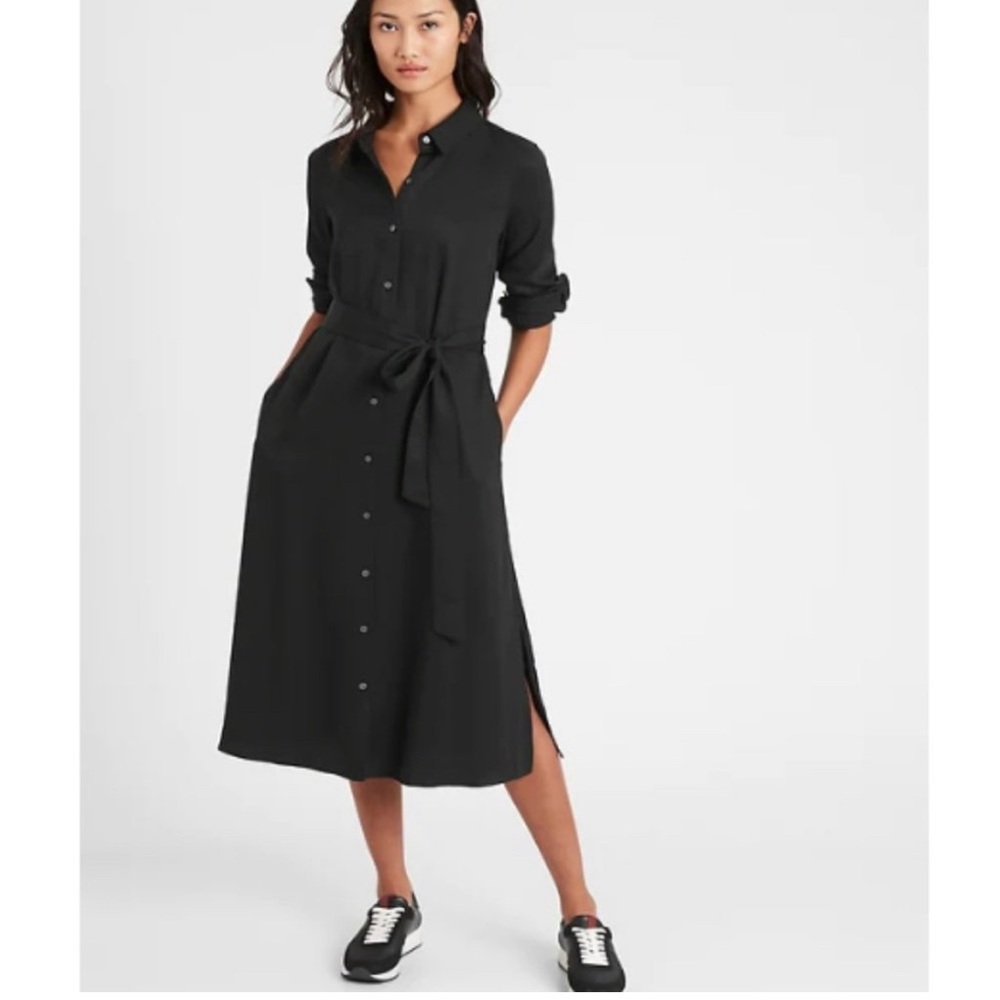 Banana Republic Shirt Dress Black NWT Goth Artist